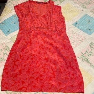 Comptoir Des Cotonniers stunning orange and hot pink French palm fronds dress